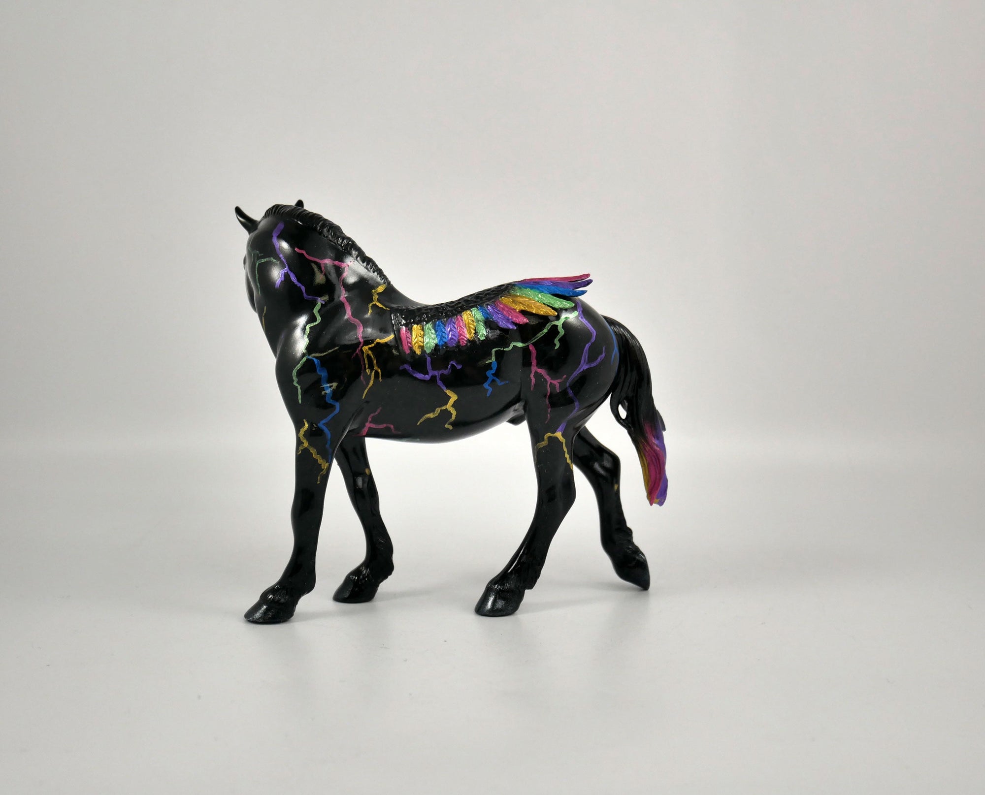 Mystic-OOAK Deco Trotting Drafter Pebbles Painted By Jas Fanning  12/30/20