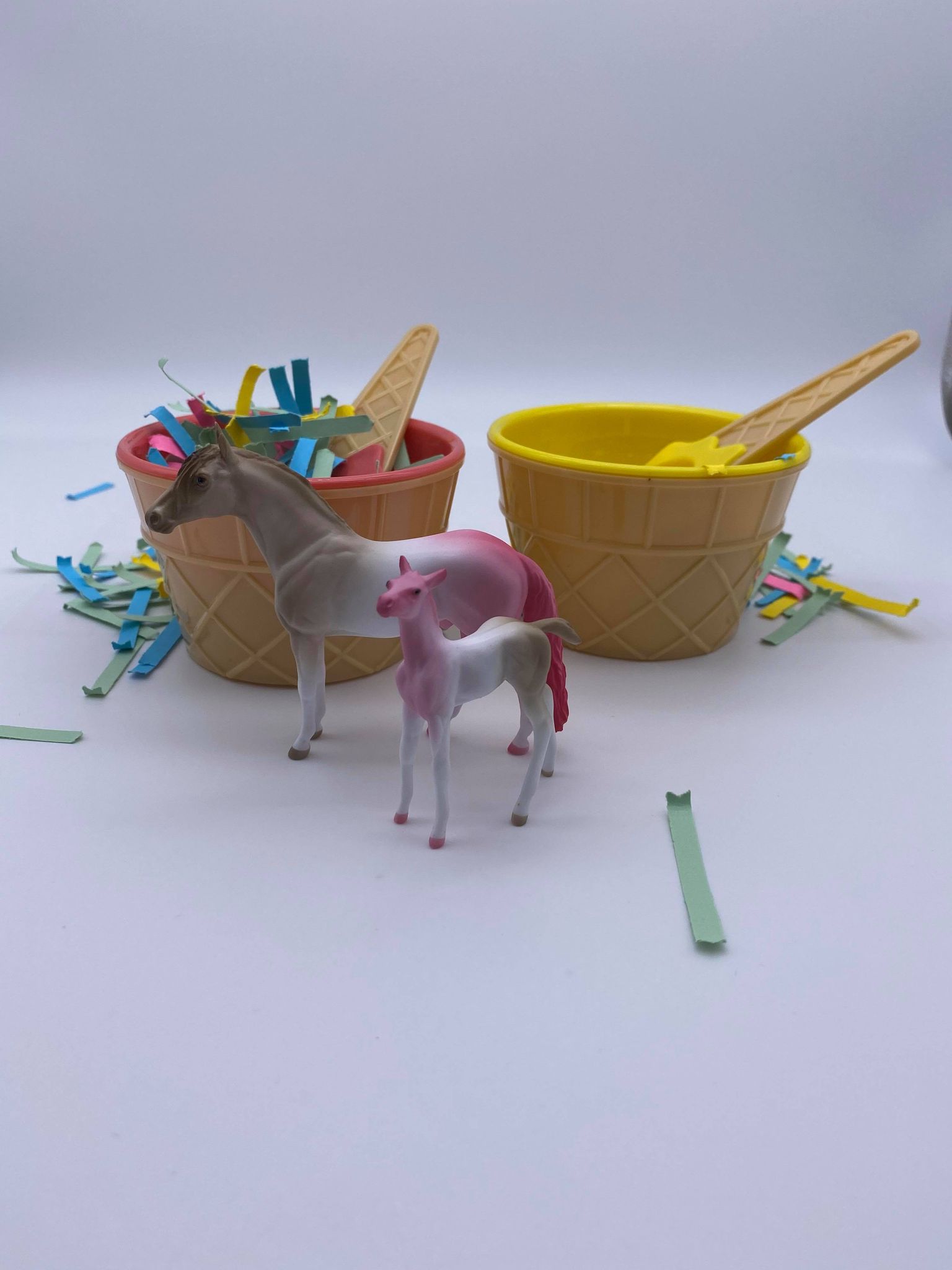 Neo and Politan-OOAK Andalusian and Foal Chip Painted By Ellen Robbins NICM 7/23/21