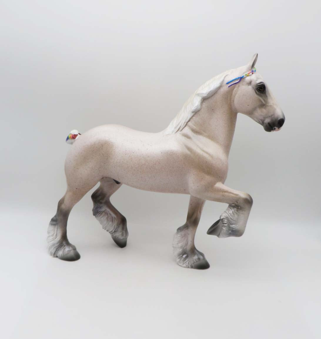 New Beginnings - OOAK - Flea Bitten Grey Trotting Drafter By Ashley Palmer - SHCF23