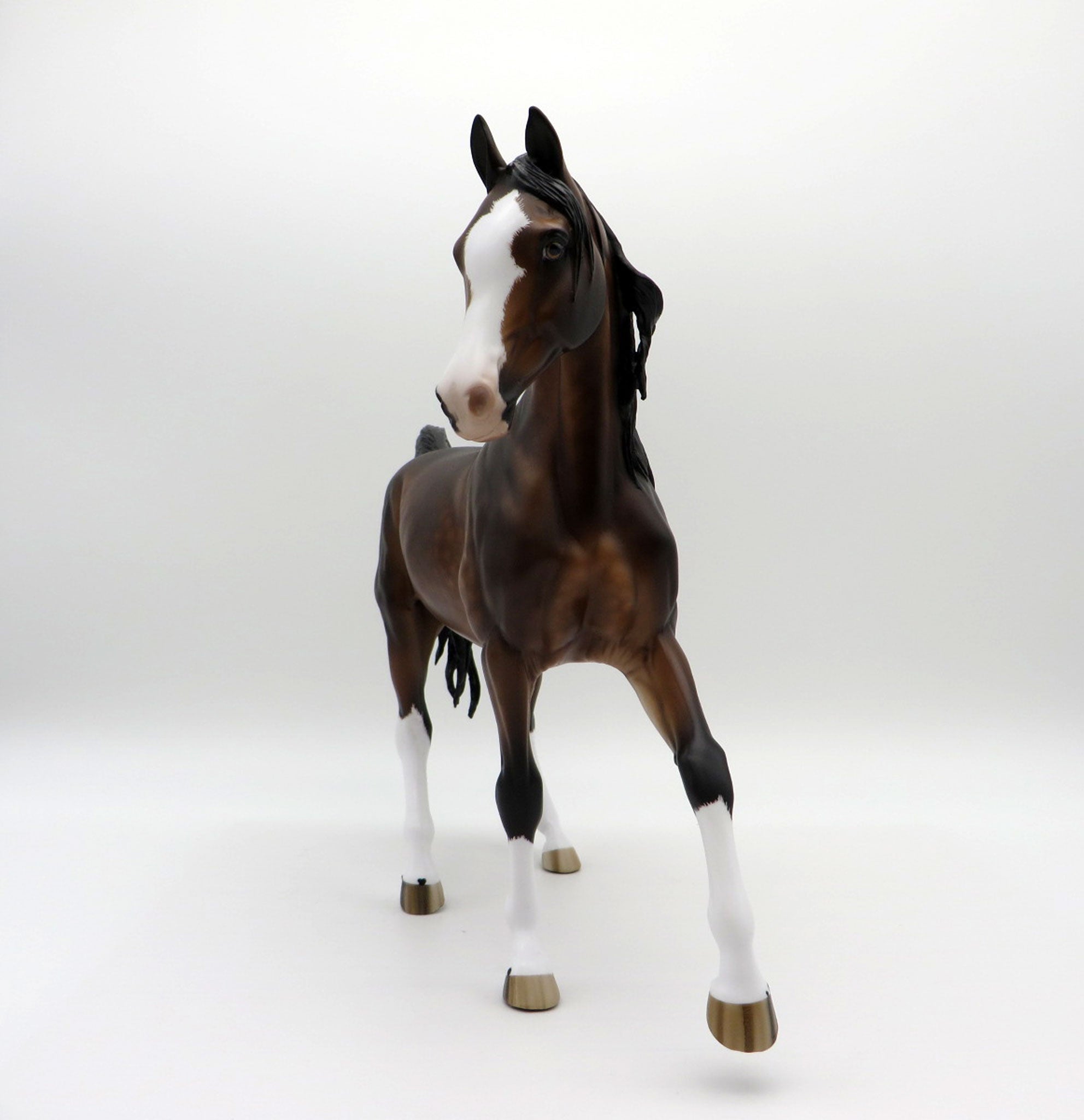 Night Song-OOAK Dapple Bay Arabian Mare Painted by Sheryl Leisure 8/1/21