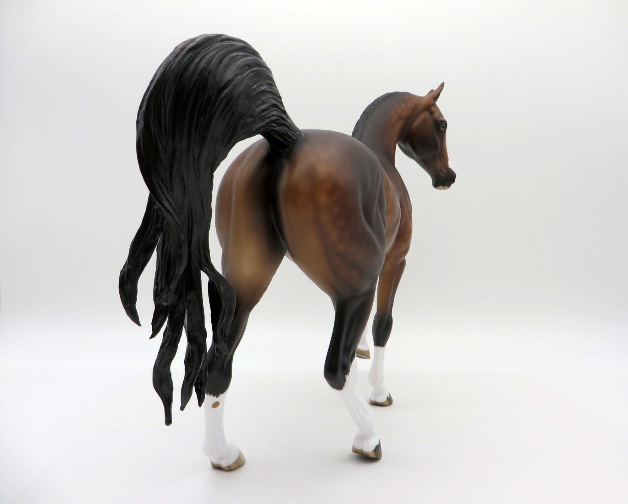 Night Song-OOAK Dapple Bay Arabian Mare Painted by Sheryl Leisure 8/1/21