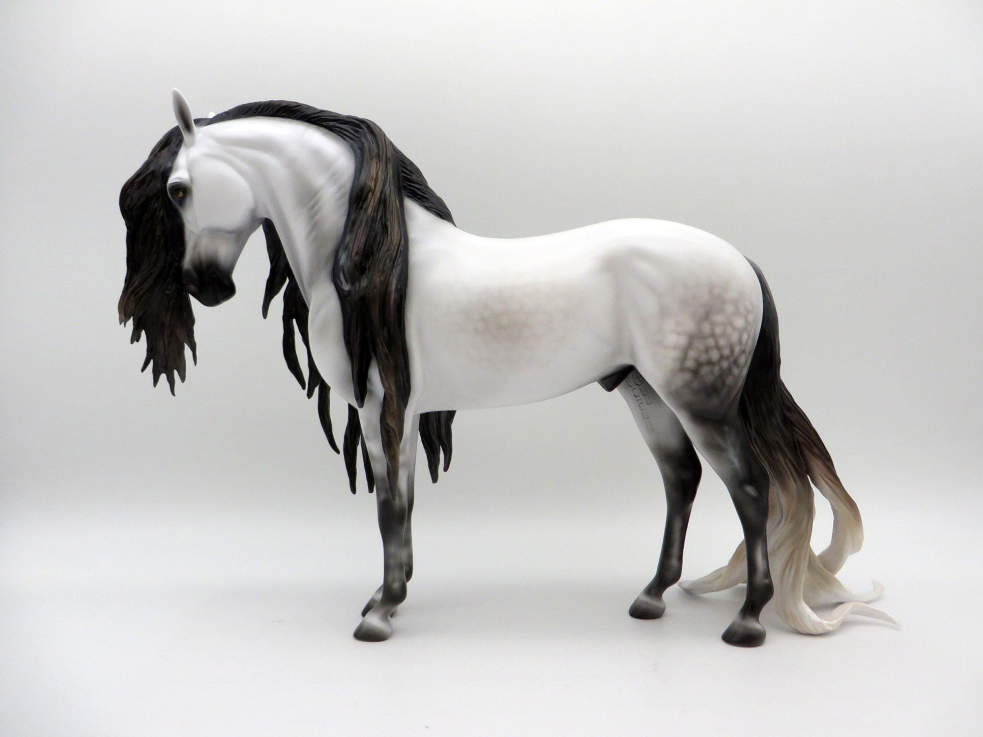 Noble Steed-OOAK Dapple Grey Andalusian Painted by Carrie Keller  EQ 21