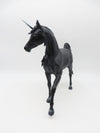 North Pole Coal - OOAK - Dapple Black Unicorn Arabian Mare Decorator By Ellen Robbins - Christmas Tails 2022 - CT22