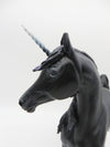 North Pole Coal - OOAK - Dapple Black Unicorn Arabian Mare Decorator By Ellen Robbins - Christmas Tails 2022 - CT22