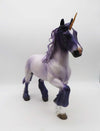Oberon - OOAK - Purple Roan Decorator Unicorn Trotting Drafter By Angela Marleau - Best Offer 4/17/23