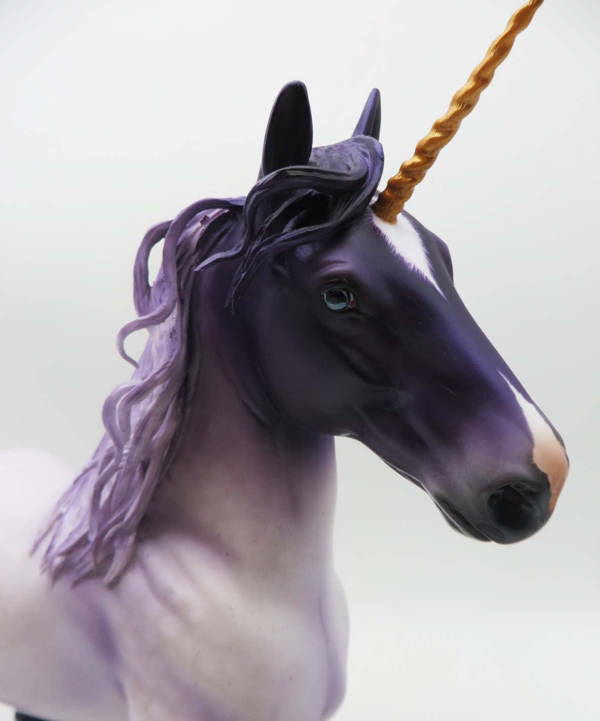 Oberon - OOAK - Purple Roan Decorator Unicorn Trotting Drafter By Angela Marleau - Best Offer 4/17/23