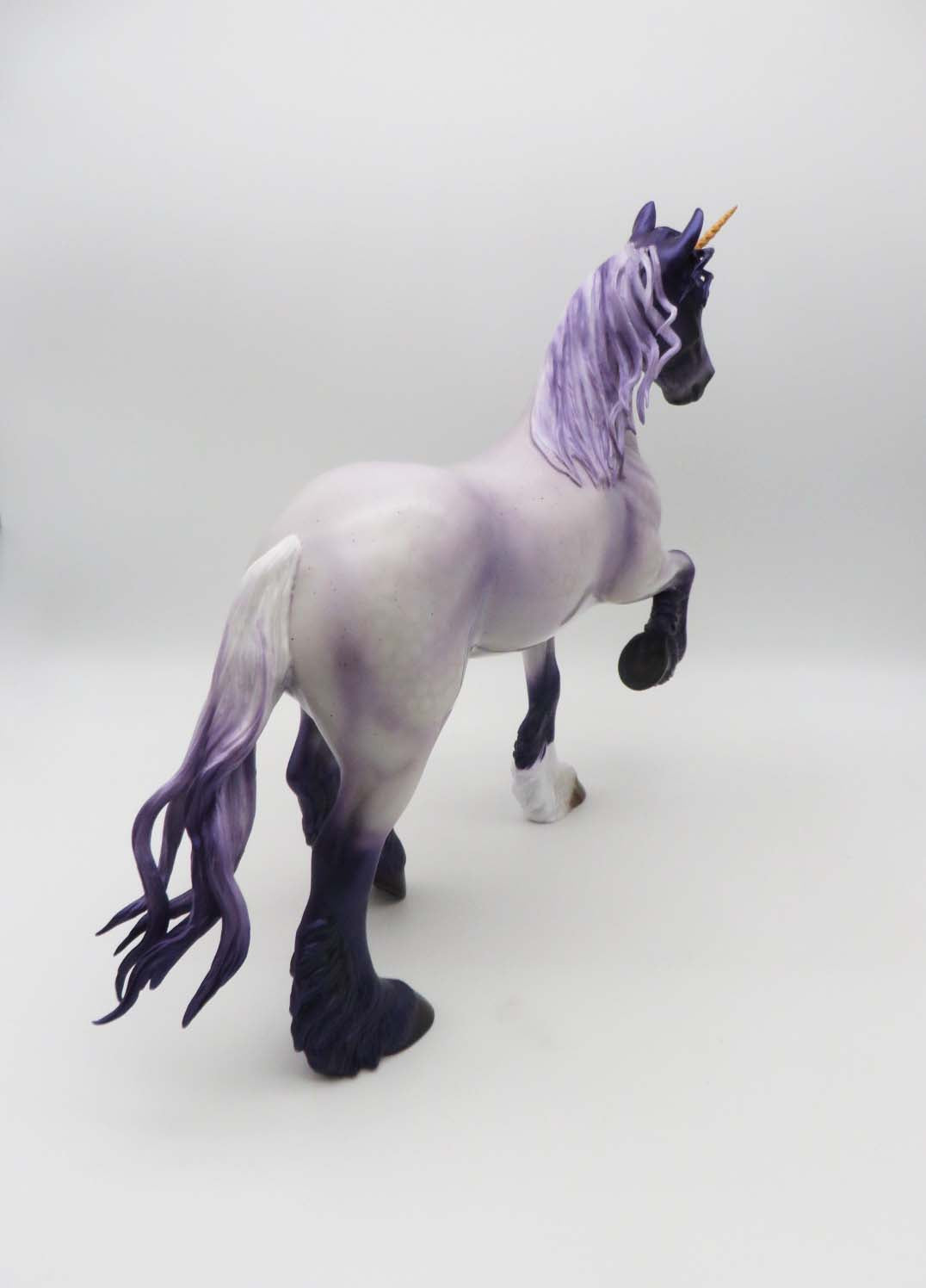 Oberon - OOAK - Purple Roan Decorator Unicorn Trotting Drafter By Angela Marleau - Best Offer 4/17/23