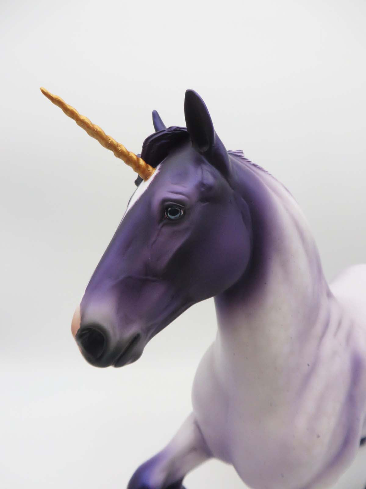 Oberon - OOAK - Purple Roan Decorator Unicorn Trotting Drafter By Angela Marleau - Best Offer 4/17/23