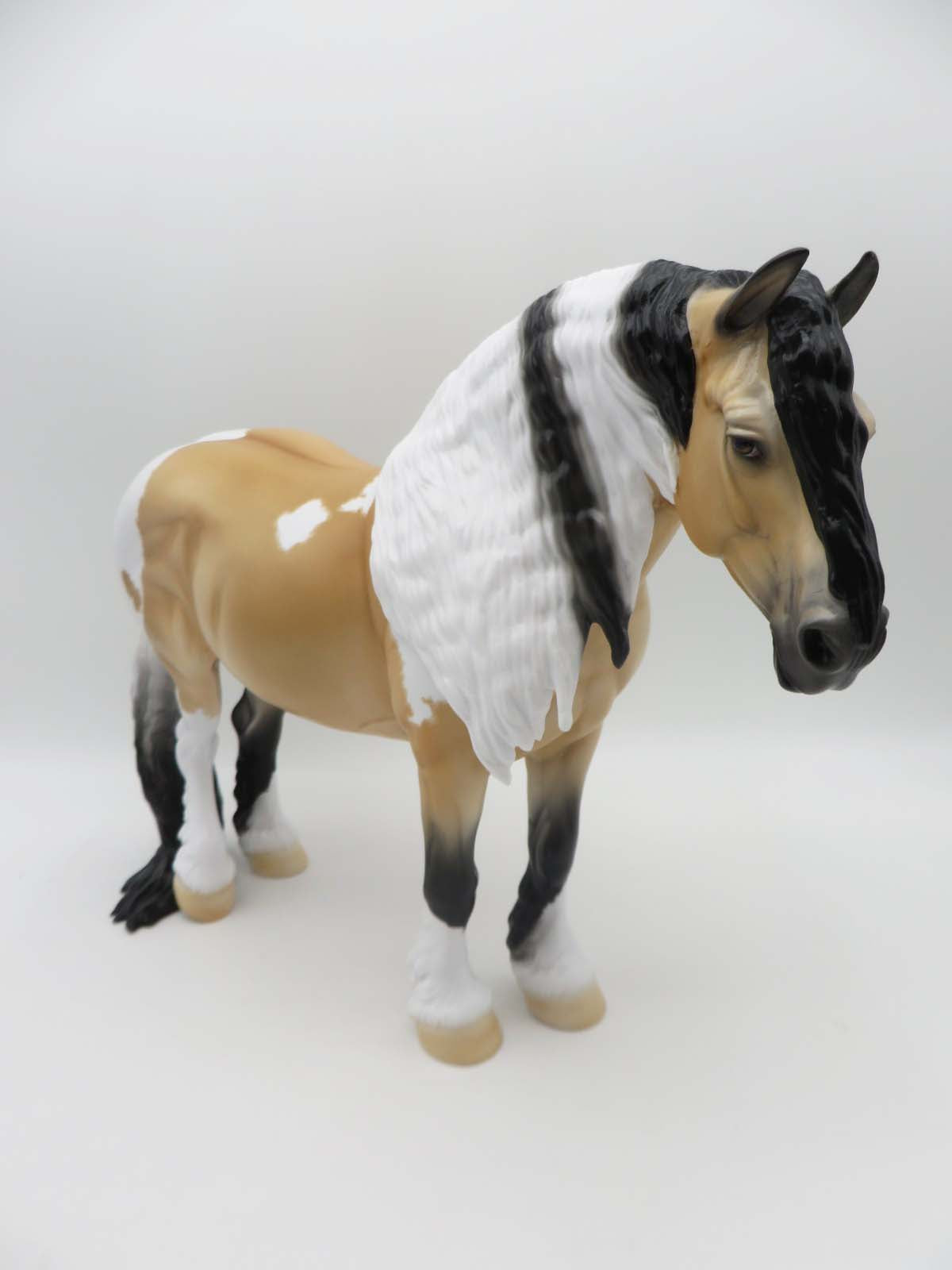 One Constant in Life -OOAK Etched Buckskin Paint Heavy Draft Mare By Ellen Robbins- SHCF23