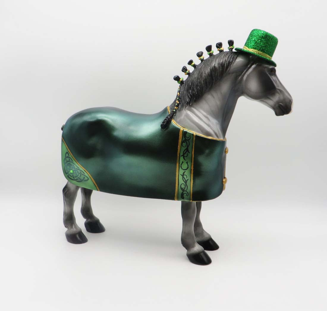 O&#39;Shay - OOAK - Customized St Patrick&#39;s Day Blanketed Grey Standing Drafter - By Dawn Quick 3/17/23