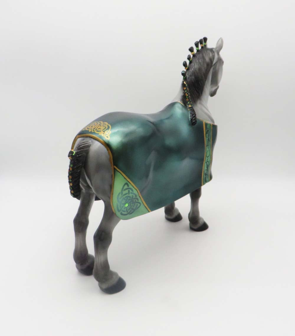 O&#39;Shay - OOAK - Customized St Patrick&#39;s Day Blanketed Grey Standing Drafter - By Dawn Quick 3/17/23