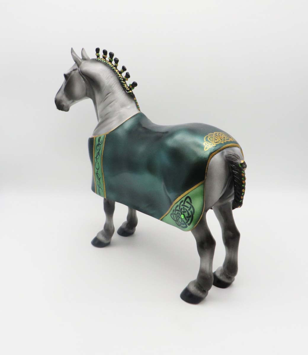 O&#39;Shay - OOAK - Customized St Patrick&#39;s Day Blanketed Grey Standing Drafter - By Dawn Quick 3/17/23