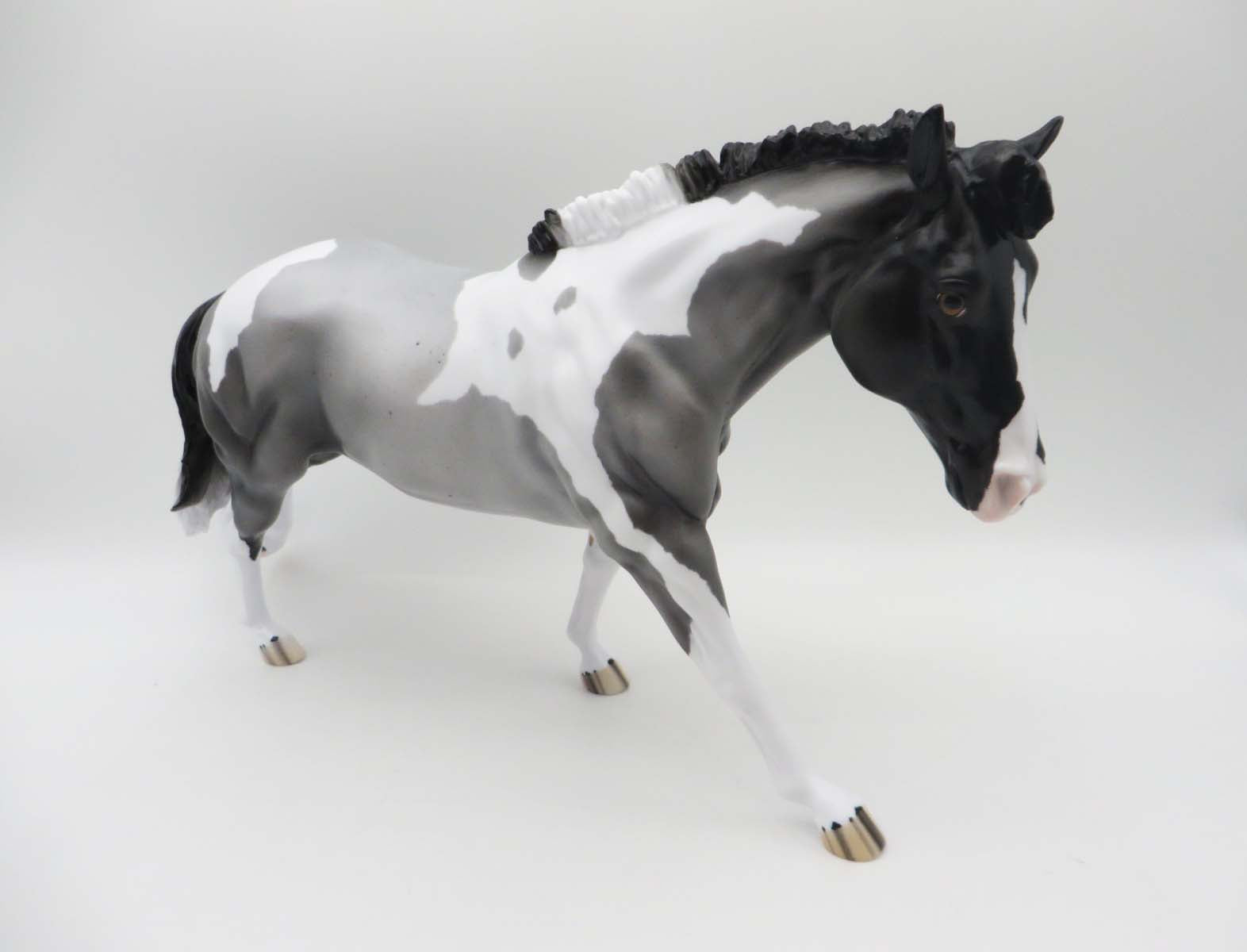 Outlived Your Past - OOAK - Blue Roan Tobiano Running Stock Horse by Ellen Robbins - SHCF23