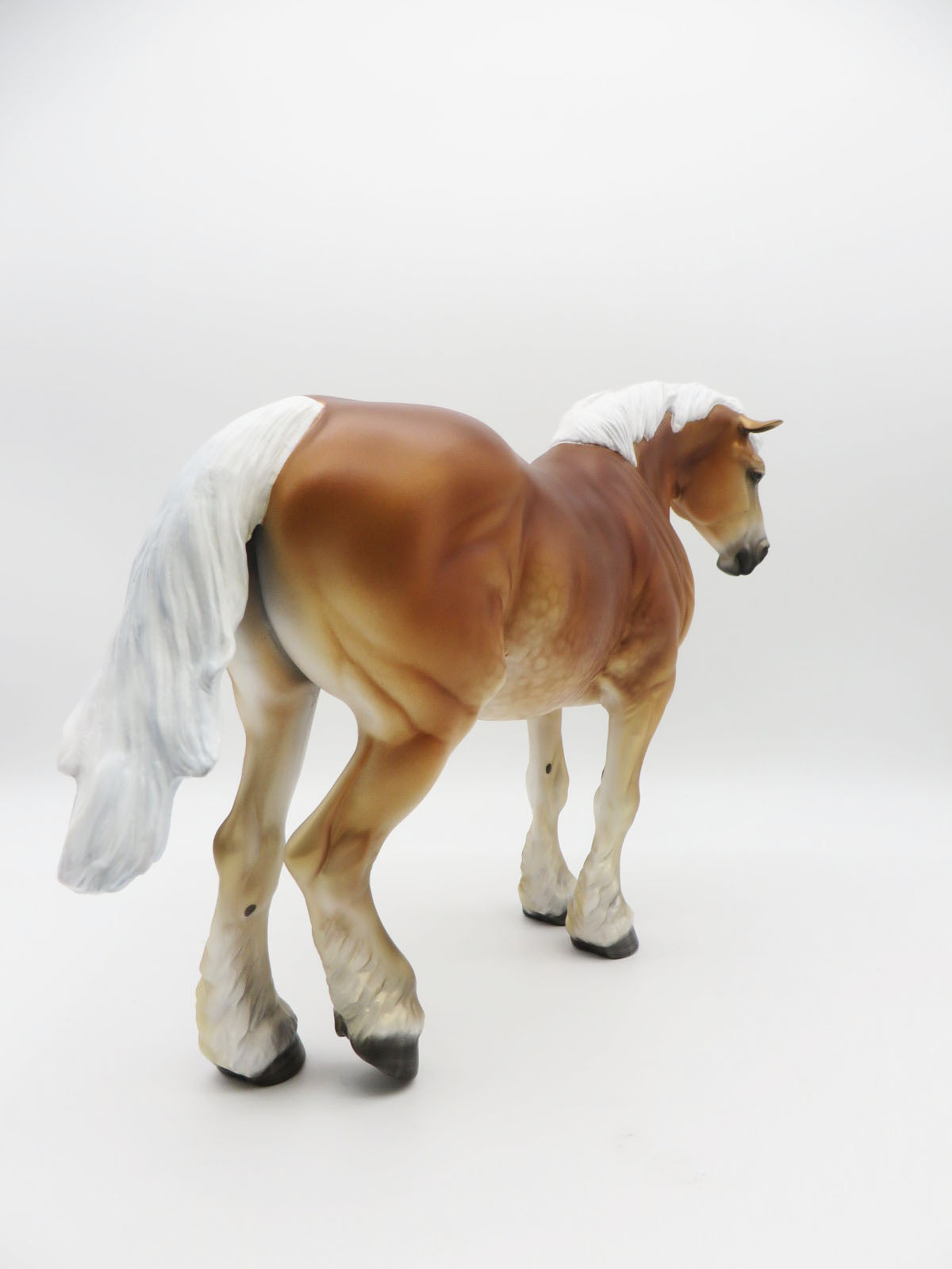 Princess &amp; Peanut - Heavy Draft Dapple Flaxen Chestnut Belgian Mare &amp; Bay Pinto Arab Pebble Mare Set by Myla Pearce BO 10/7/22