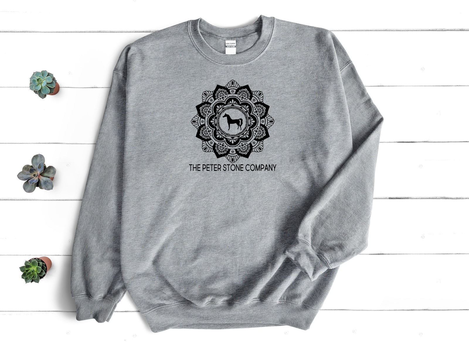 Ready to Ship The Peter Stone Horse Company Sport Grey Sweatshirt Medium