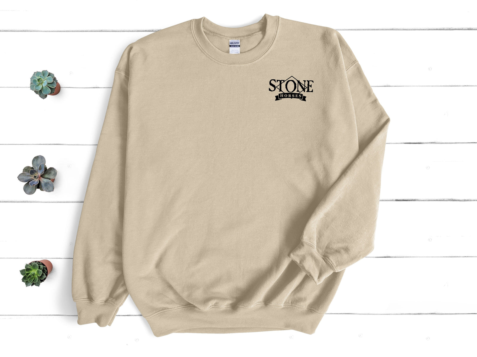 Ready to Ship The Peter Stone Horse Company  Logo Tan Sweatshirt LARGE