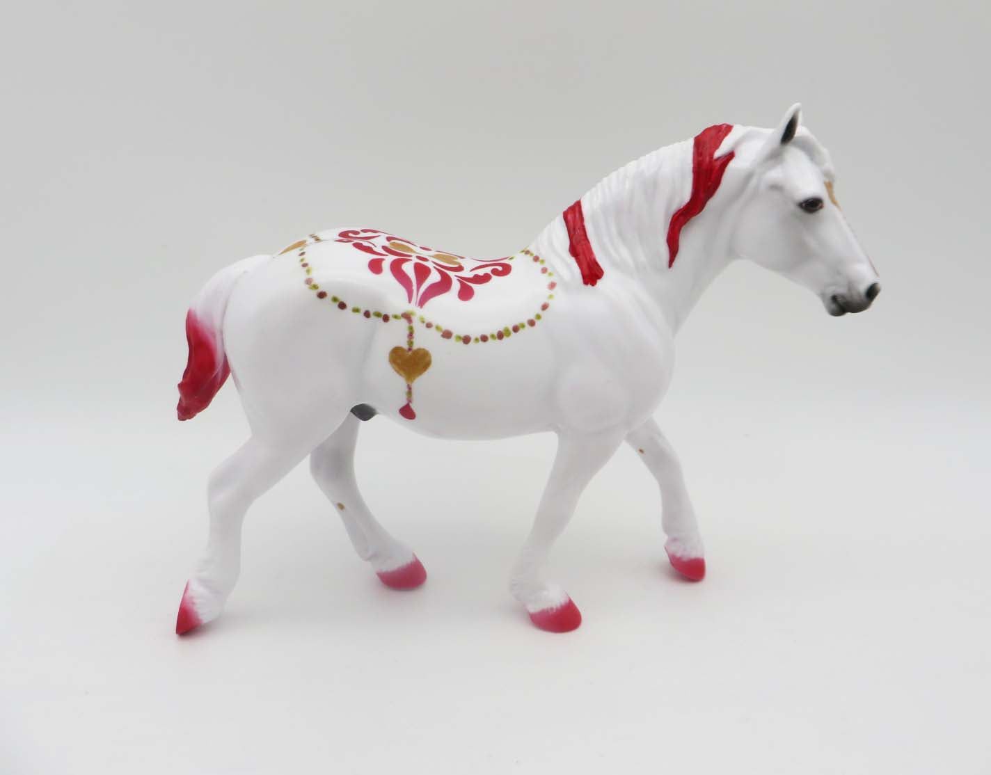 Parade Pony -OOAK - Valentine Decorator Pebble Draft By Dawn Quick  2/14/23