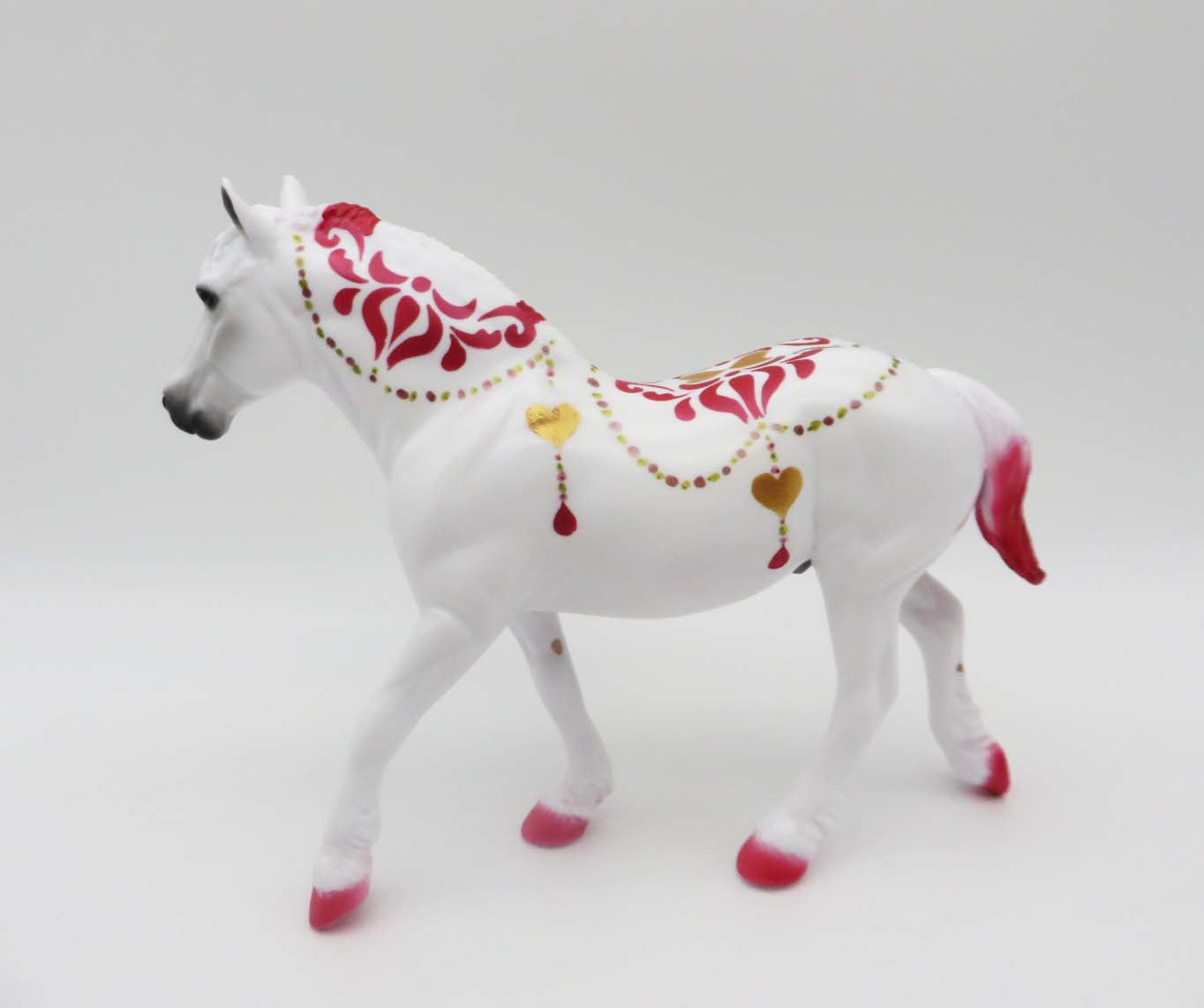 Parade Pony -OOAK - Valentine Decorator Pebble Draft By Dawn Quick  2/14/23