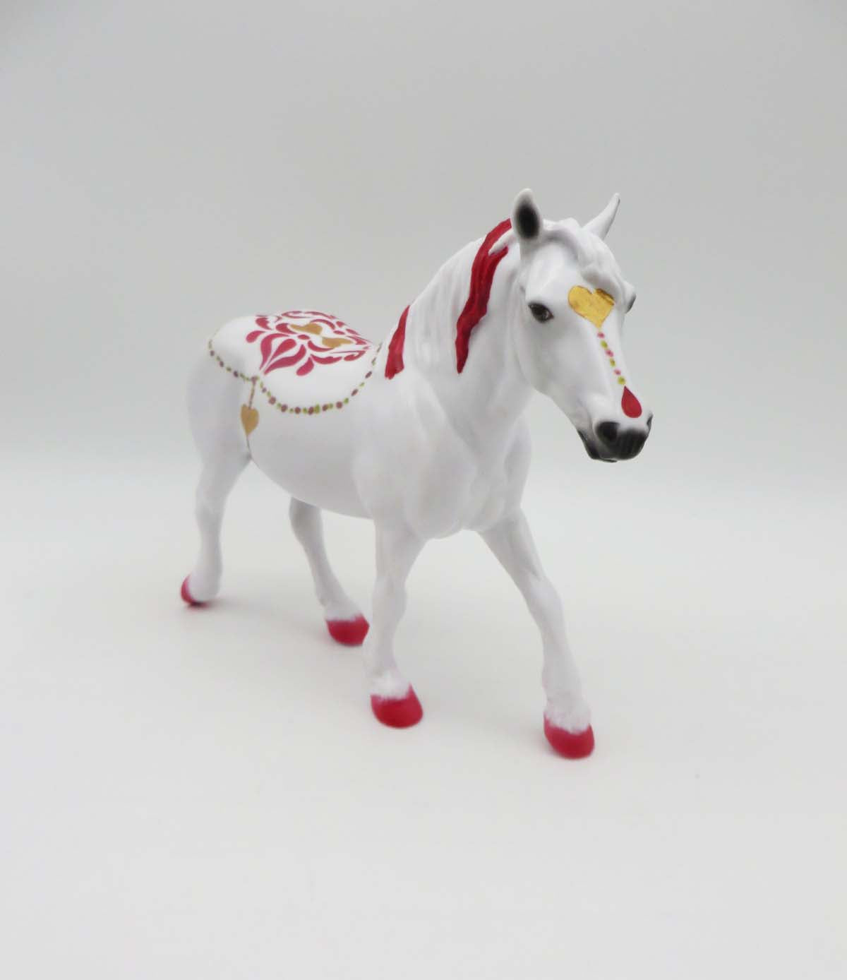 Parade Pony -OOAK - Valentine Decorator Pebble Draft By Dawn Quick  2/14/23