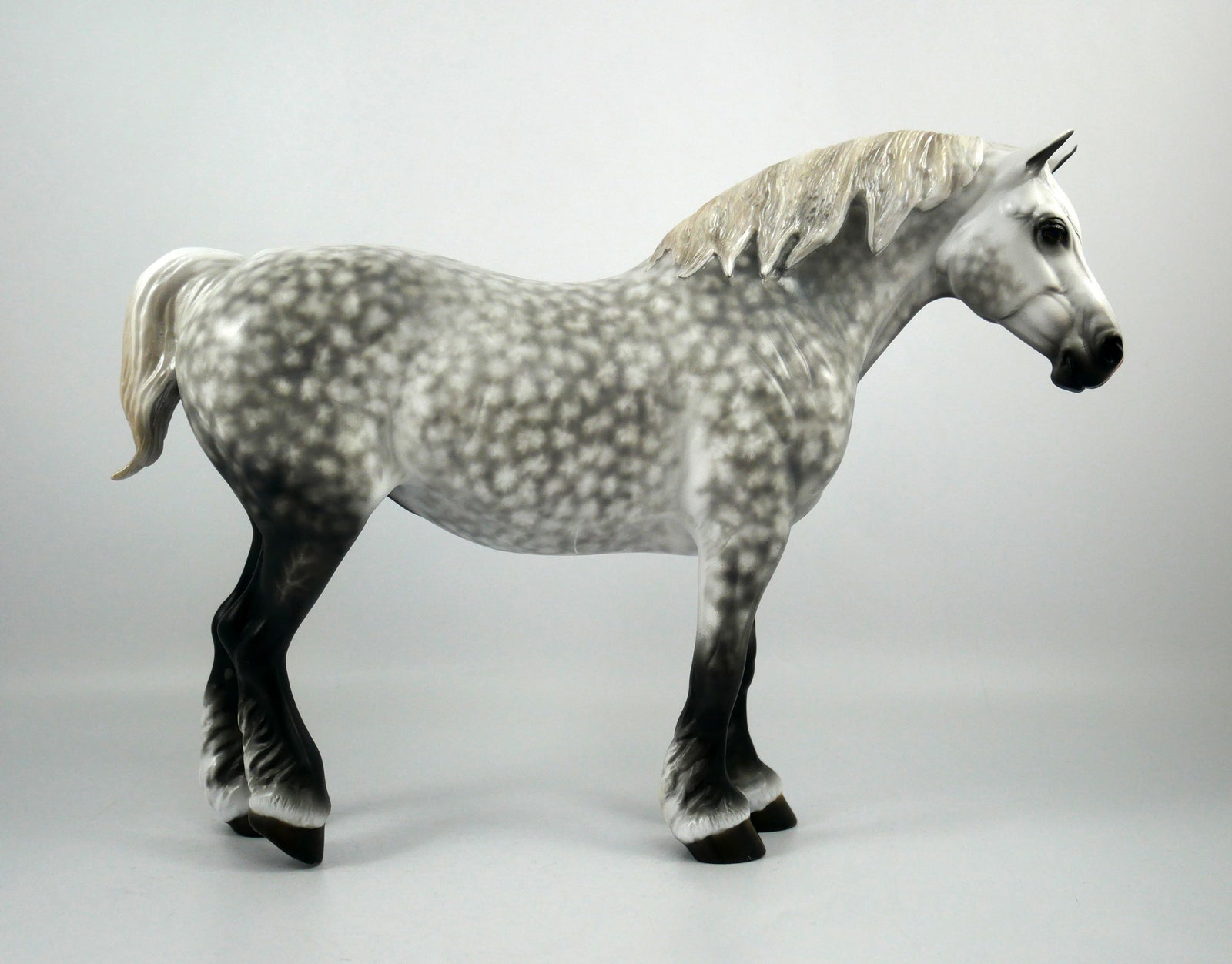 Penelope-Star Dapple Grey  Heavy Draft Mare Painted By Sheryl Leisure 1/21