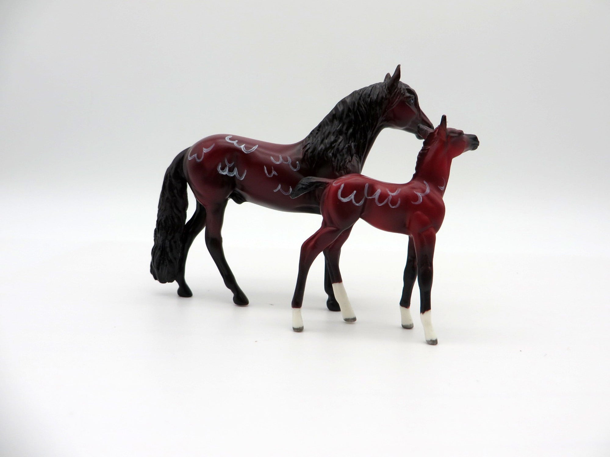 Pleuro and Forskalii-OOAK Chip Andalusian and Foal Deco Sea Slug Painted By Ellen Robbins 7/16/21