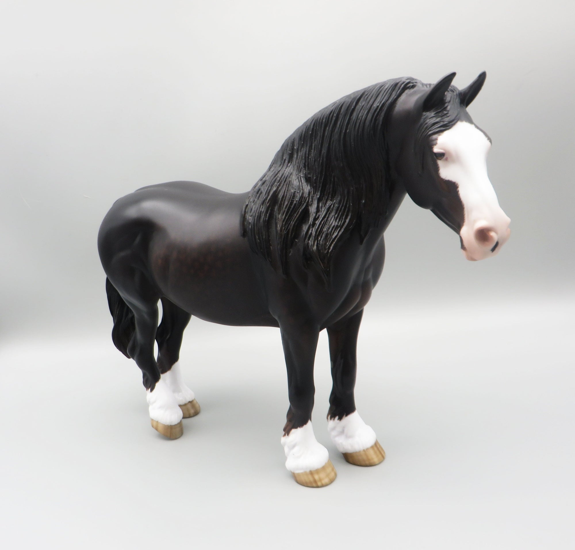 Pong - OOAK - Dappled Sunburnt Black Heavy Draft Mare by Sheryl Leisure - Best Offer 5/30/23