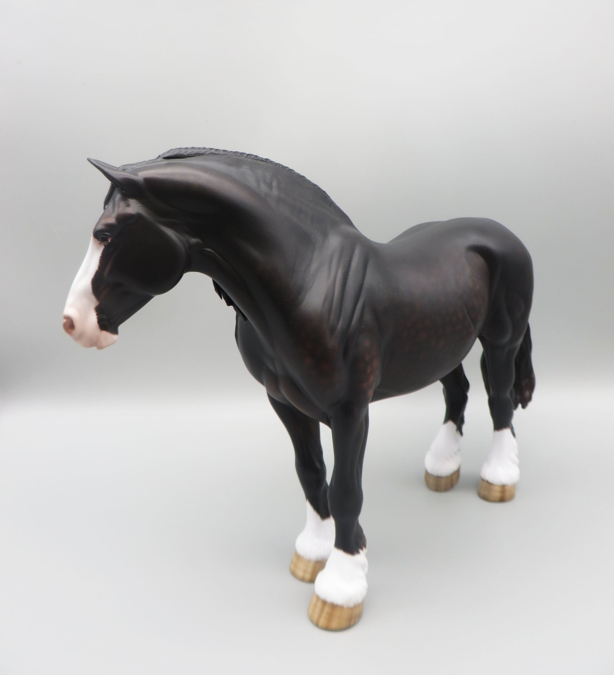 Pong - OOAK - Dappled Sunburnt Black Heavy Draft Mare by Sheryl Leisure - Best Offer 5/30/23