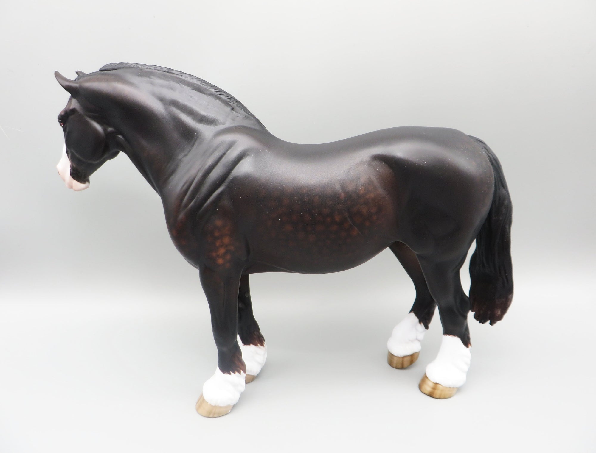 Pong - OOAK - Dappled Sunburnt Black Heavy Draft Mare by Sheryl Leisure - Best Offer 5/30/23