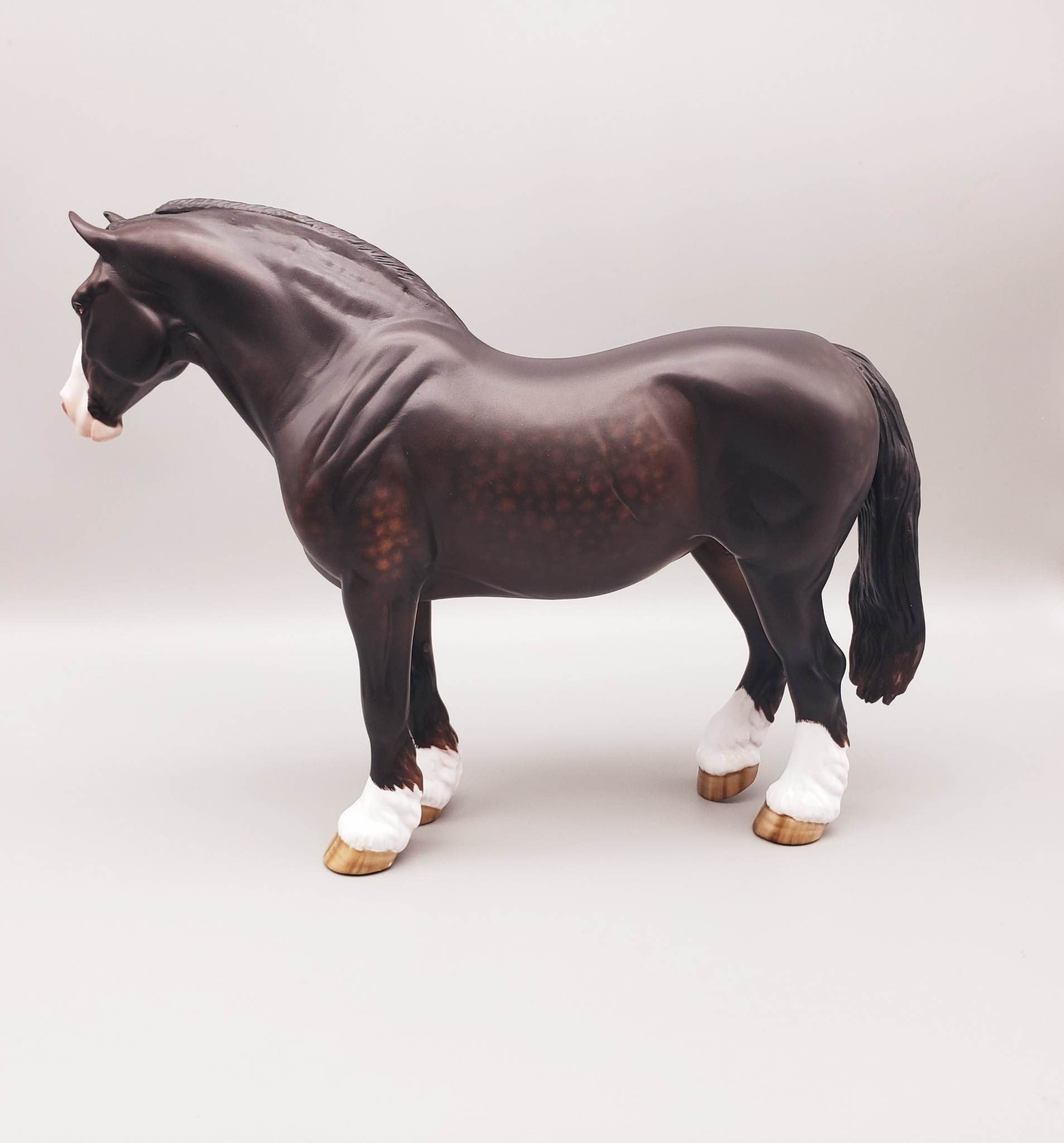 Pong - OOAK - Dappled Sunburnt Black Heavy Draft Mare by Sheryl Leisure - Best Offer 5/30/23