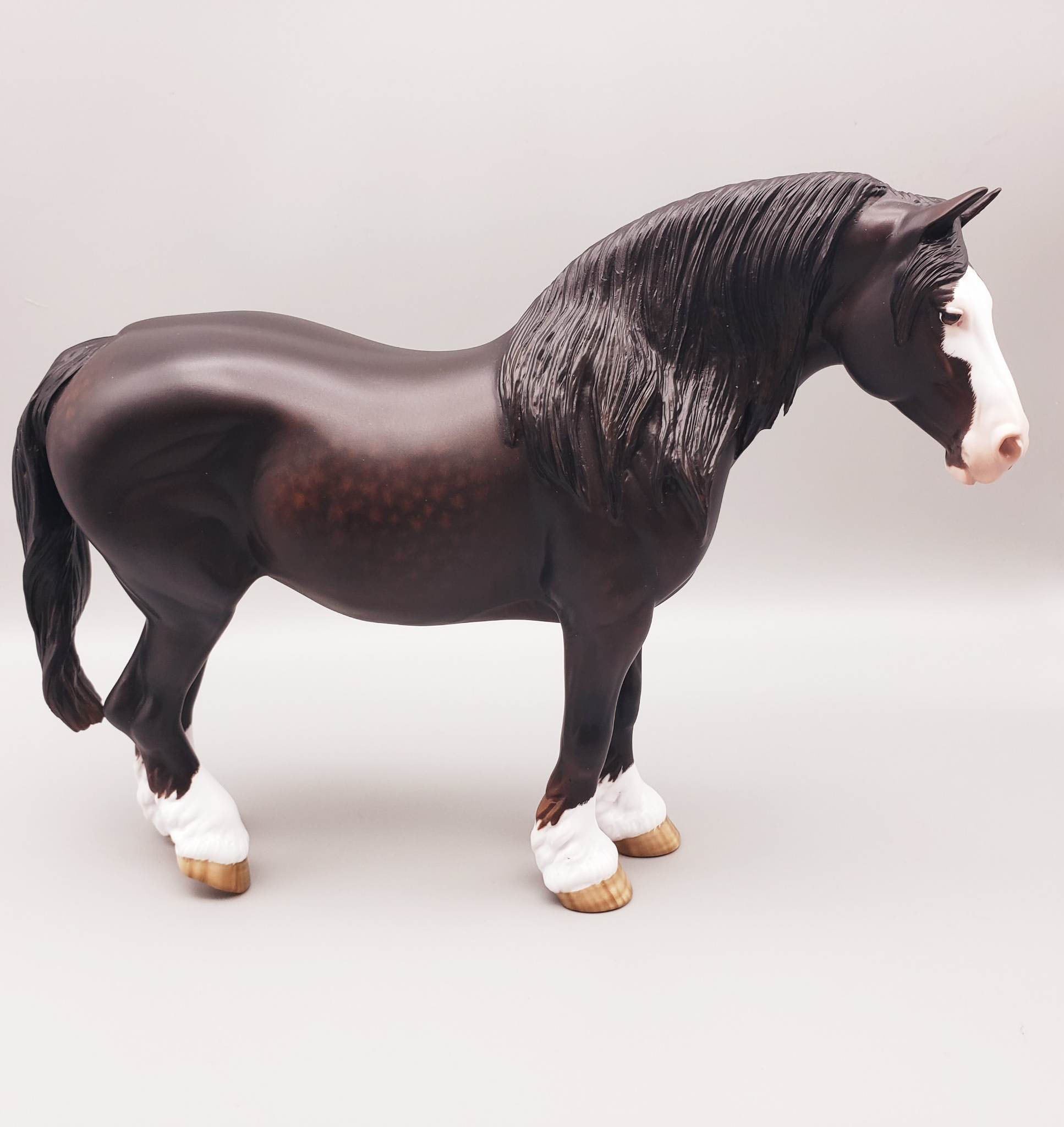 Pong - OOAK - Dappled Sunburnt Black Heavy Draft Mare by Sheryl Leisure - Best Offer 5/30/23