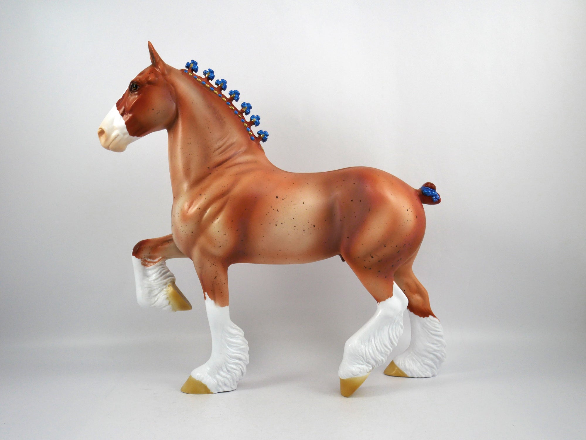 POOKIE-OOAK Red Roan Trotting Draft  Model Horse 1/20/21