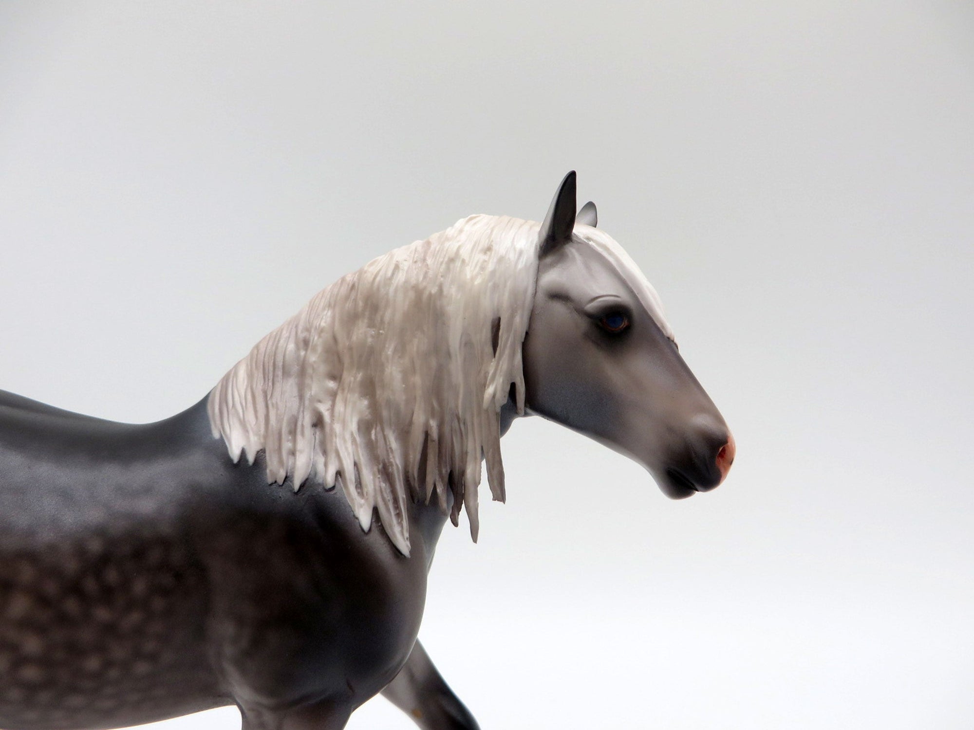 Purus-OOAK Dapple Grey Trotting Drafter Pebbles Painted by Caroline Boydston