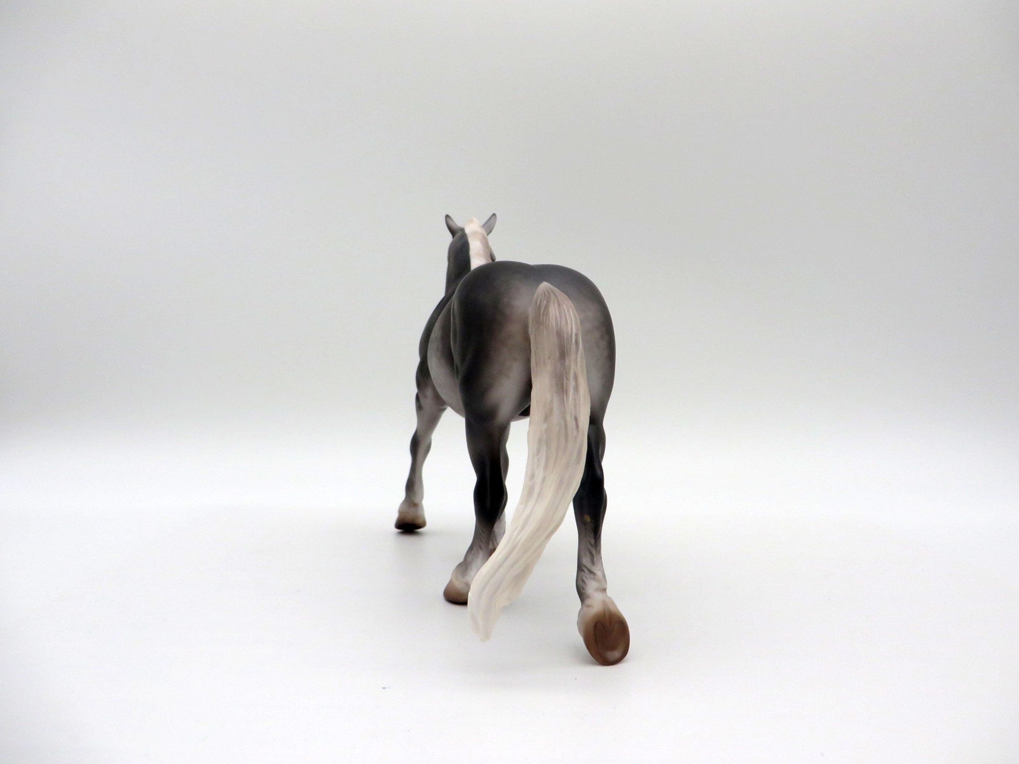 Purus-OOAK Dapple Grey Trotting Drafter Pebbles Painted by Caroline Boydston