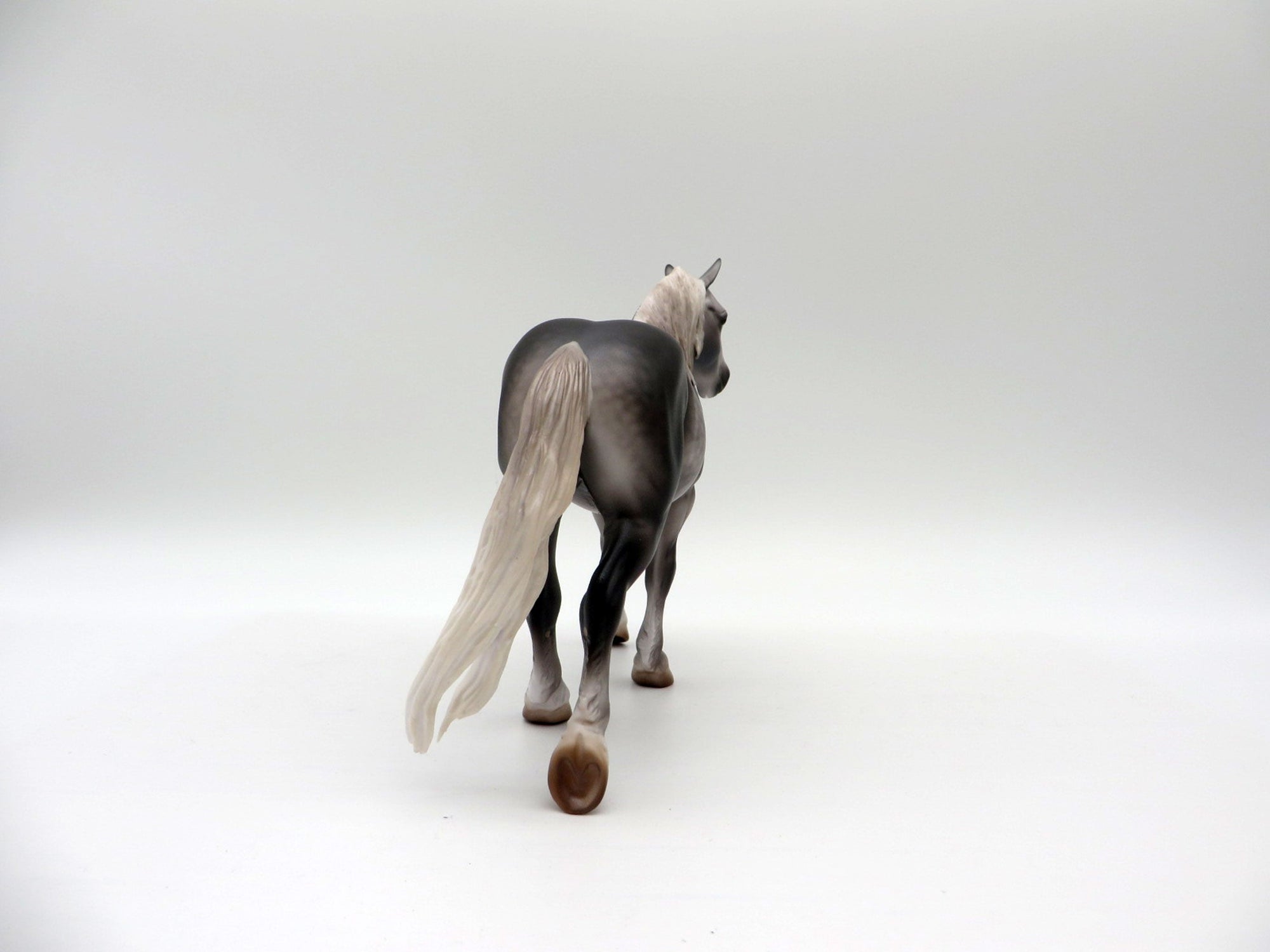 Purus-OOAK Dapple Grey Trotting Drafter Pebbles Painted by Caroline Boydston