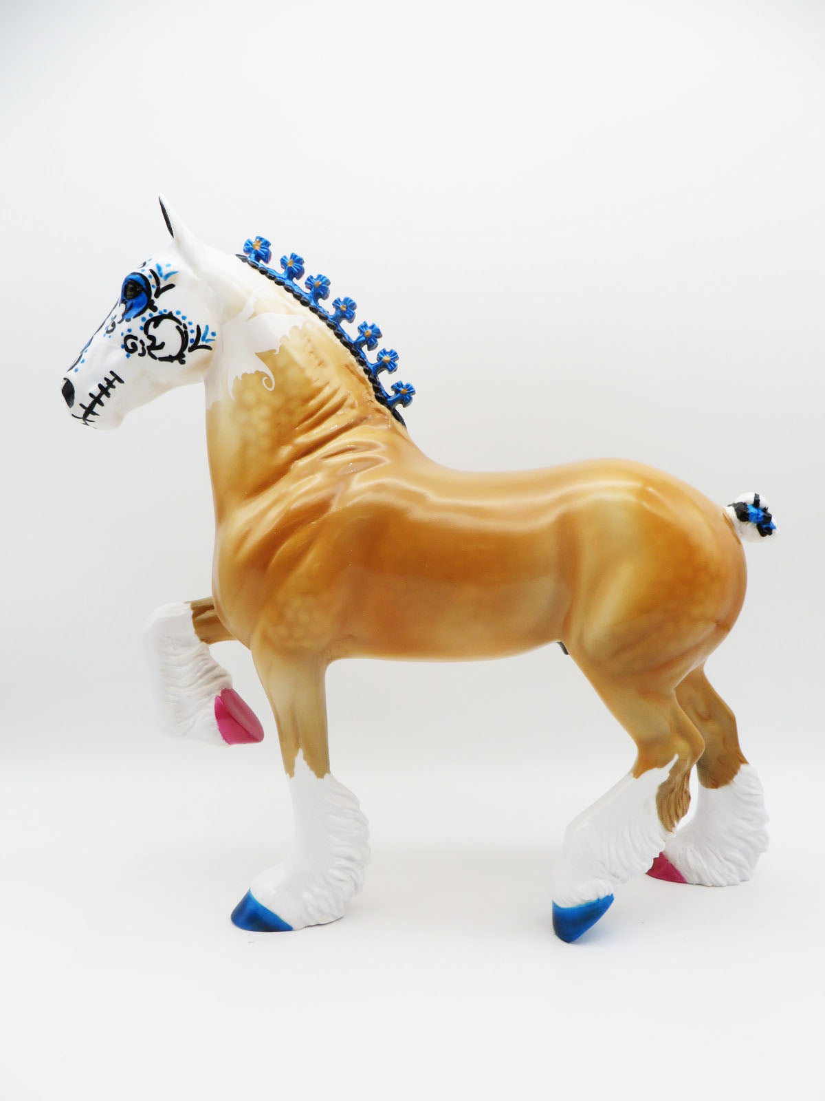 REMINISCENCE - OOAK Sugar Skull Trotting Drafter Horse By Dawn Quick LHS 22