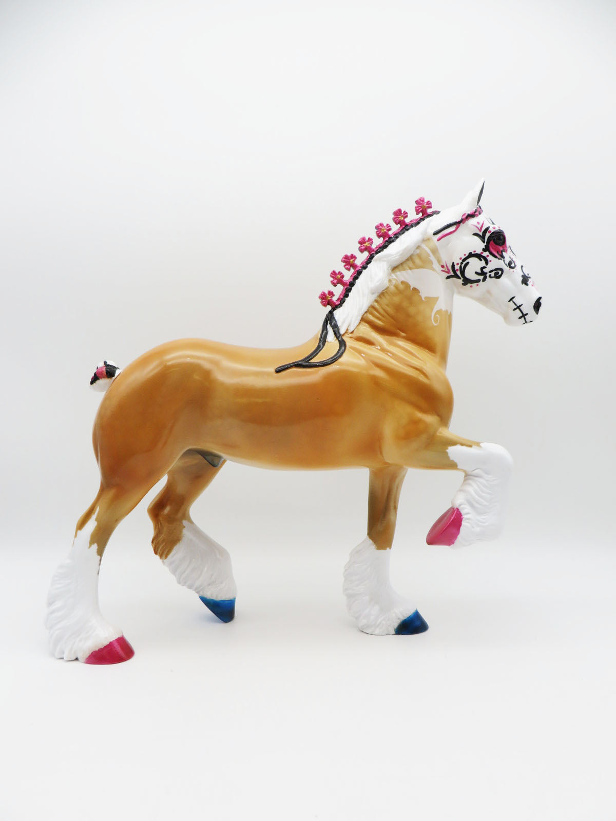 REMINISCENCE - OOAK Sugar Skull Trotting Drafter Horse By Dawn Quick LHS 22