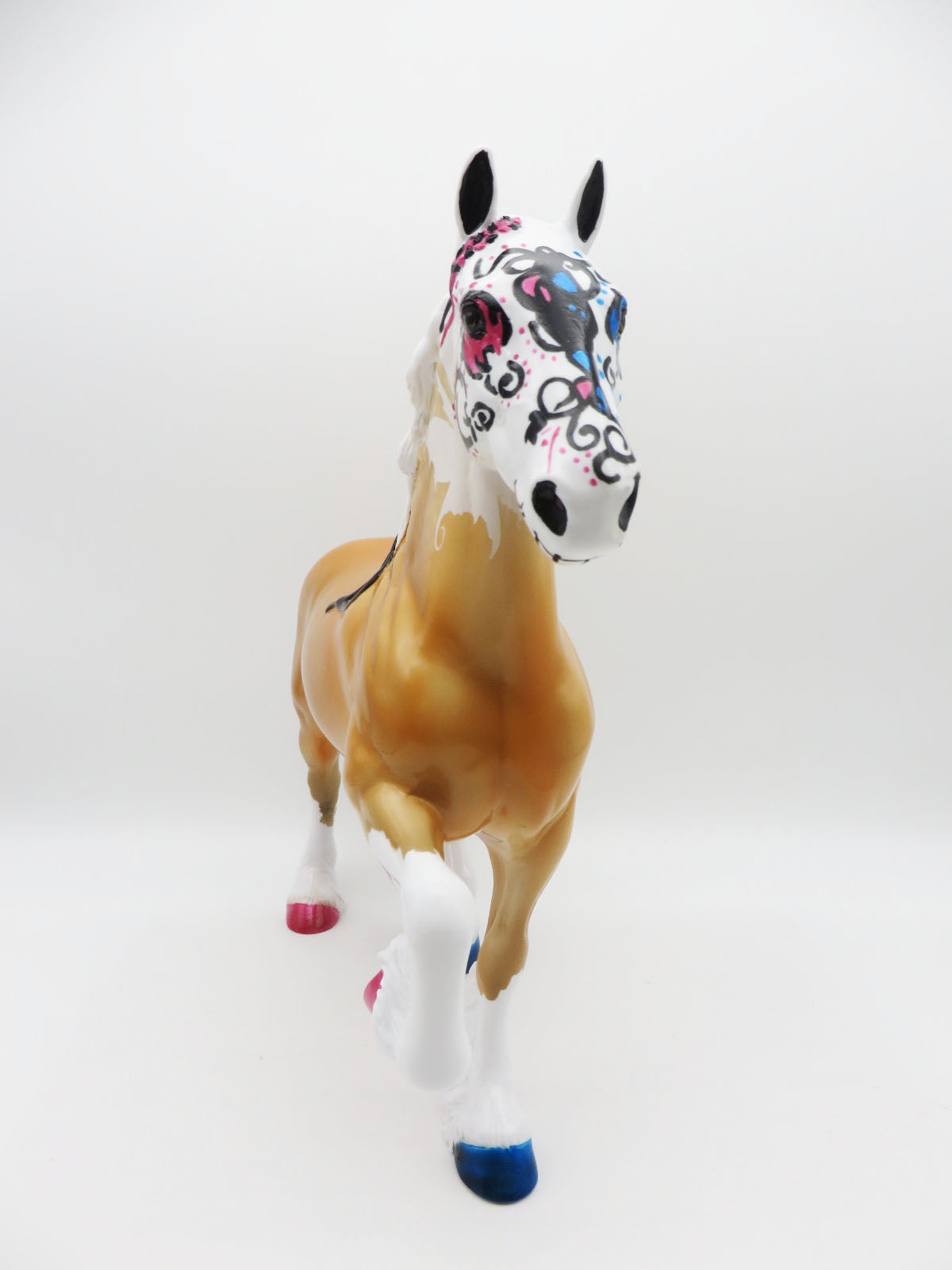 REMINISCENCE - OOAK Sugar Skull Trotting Drafter Horse By Dawn Quick LHS 22