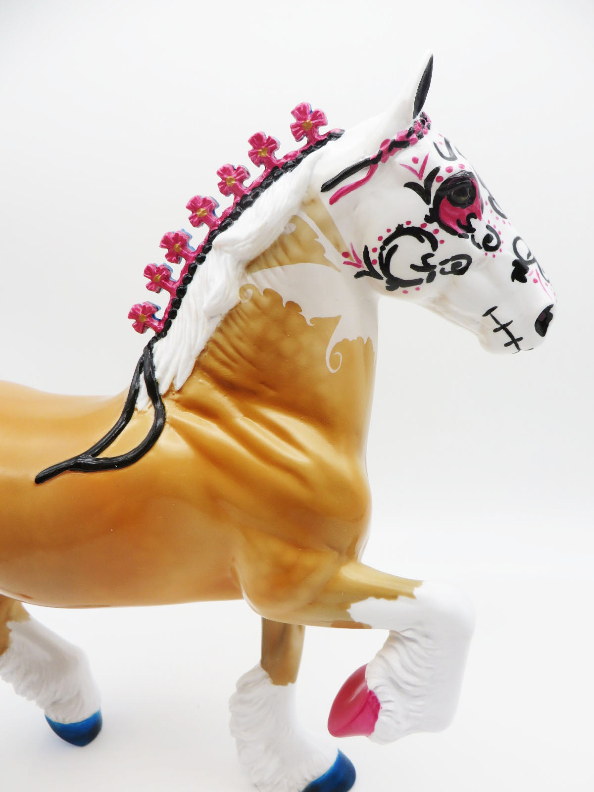 REMINISCENCE - OOAK Sugar Skull Trotting Drafter Horse By Dawn Quick LHS 22