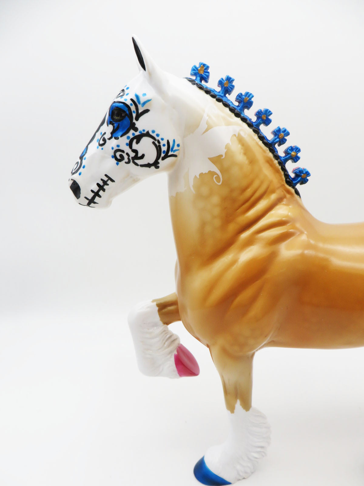 REMINISCENCE - OOAK Sugar Skull Trotting Drafter Horse By Dawn Quick LHS 22