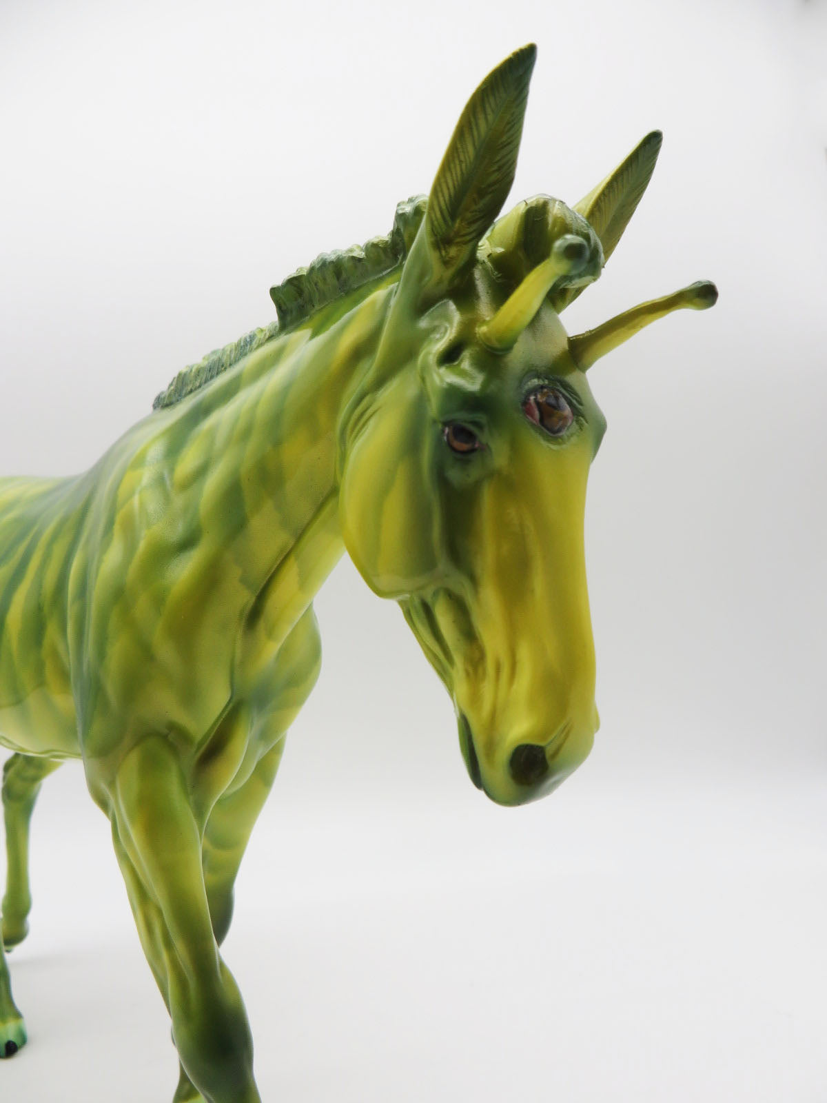 Roswell - OOAK - BEST OFFER - Custom Green Alien Mule Painted by Julie Keim - MM22