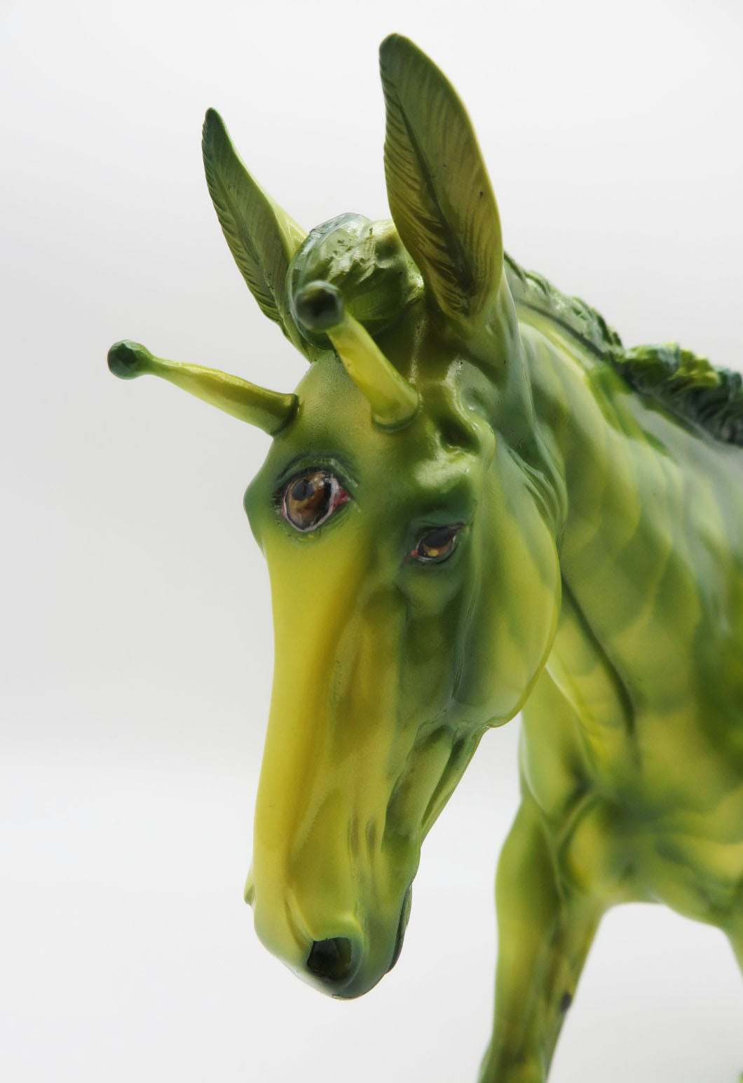 Roswell - OOAK - BEST OFFER - Custom Green Alien Mule Painted by Julie Keim - MM22