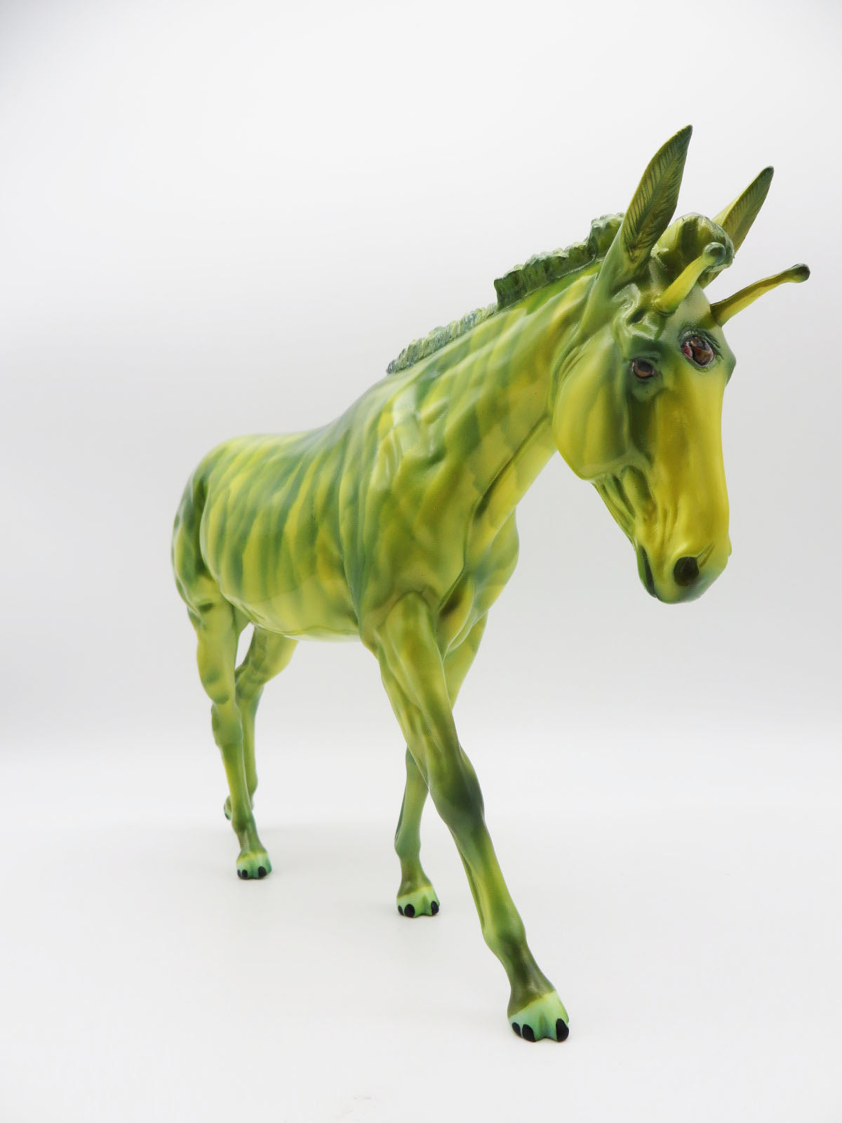 Roswell - OOAK - BEST OFFER - Custom Green Alien Mule Painted by Julie Keim - MM22
