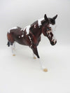 Red-OOAK Bay Pinto Running Stock Horse Painted by Dawn SHCF23