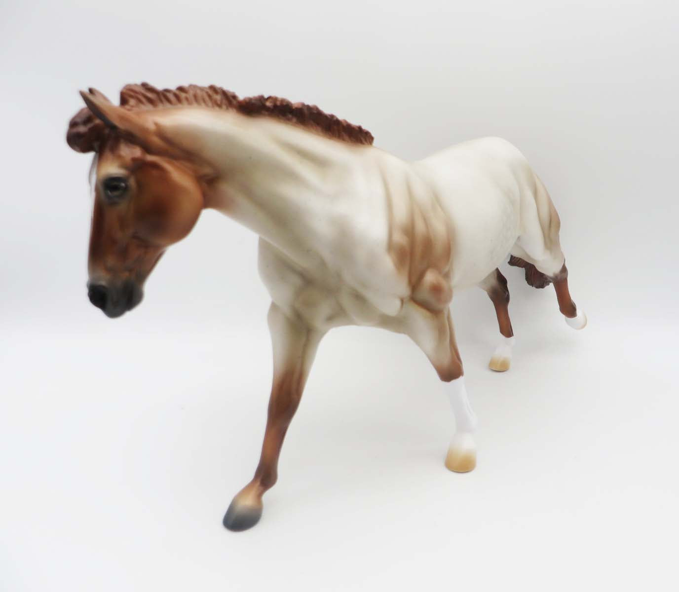 Red Go Round - OOAK - Srawberry Roan Running Stock Horse by Ashley Palmer- SHCF23