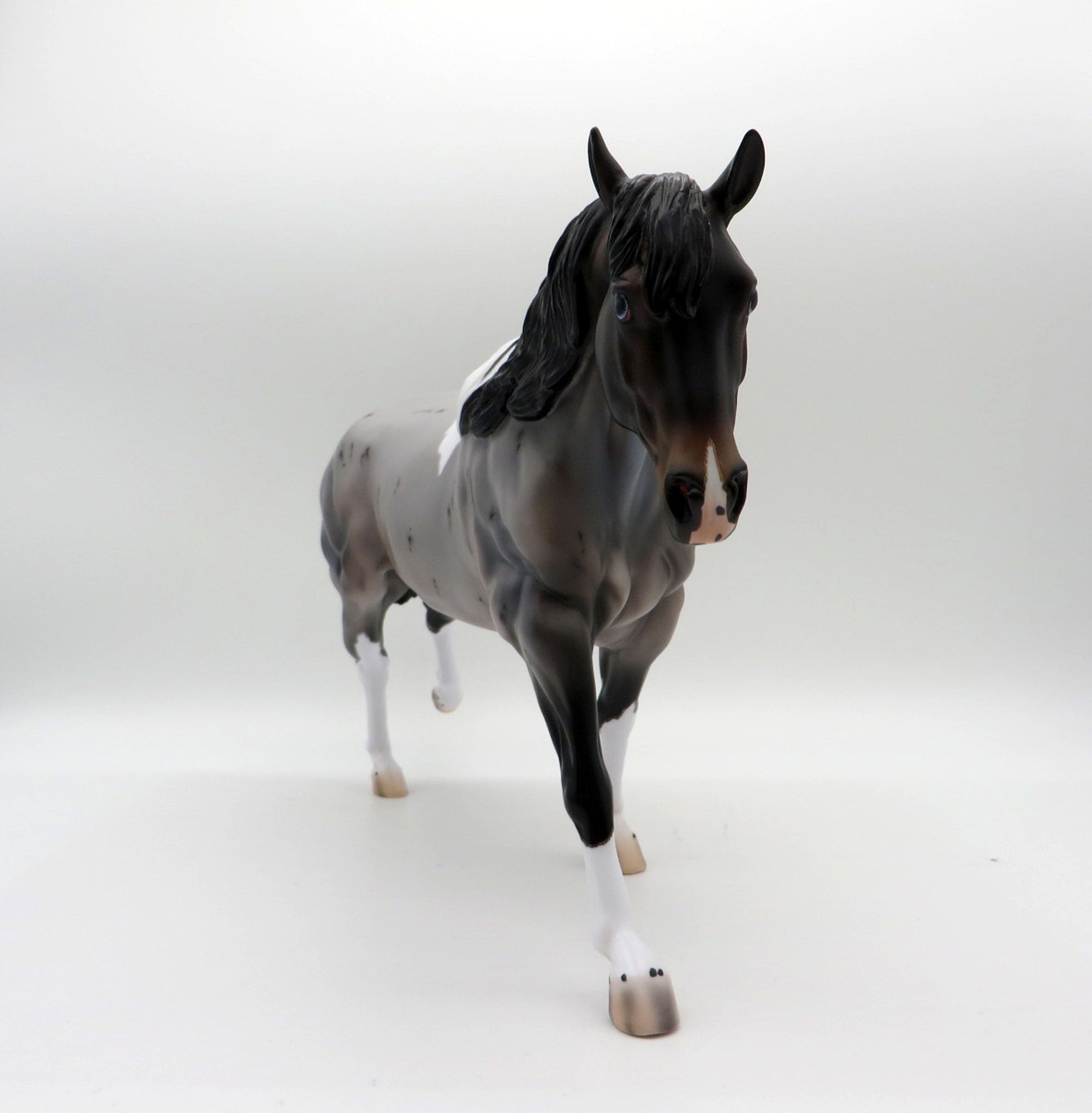 Redondo-OOAK Blue Roan Running Stock Horse Painted by Caroline Boydston 10/18/21