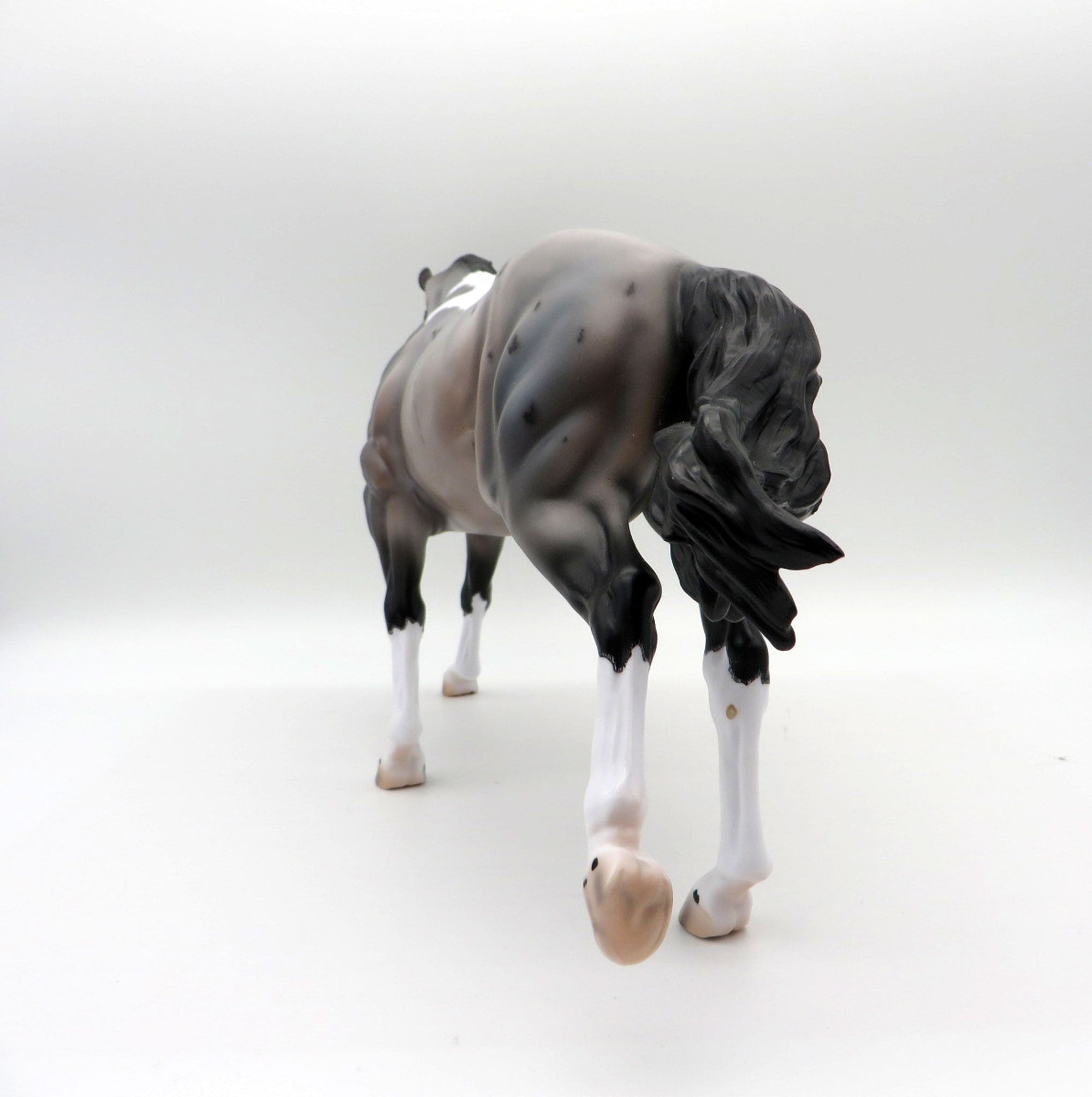 Redondo-OOAK Blue Roan Running Stock Horse Painted by Caroline Boydston 10/18/21