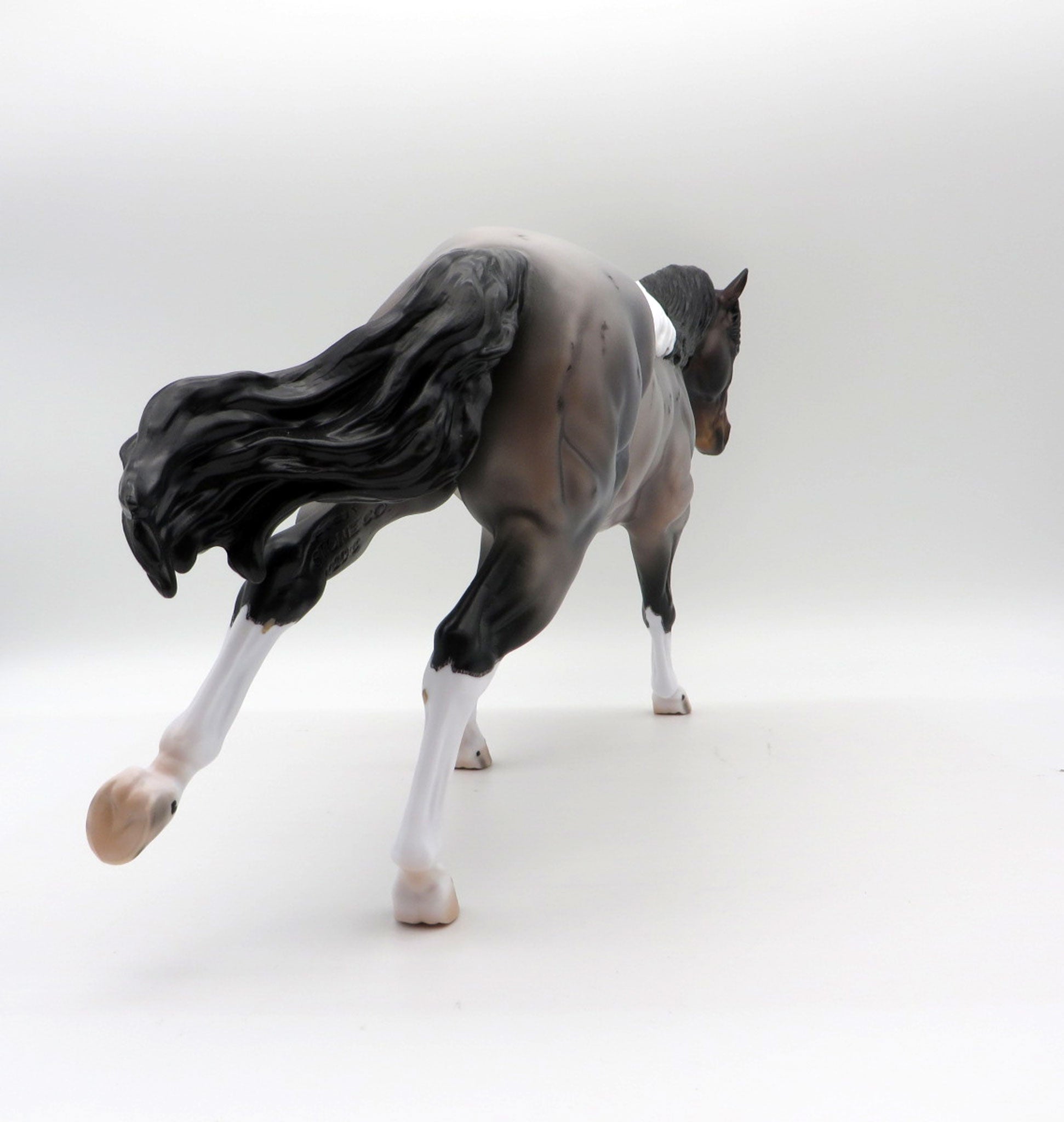 Redondo-OOAK Blue Roan Running Stock Horse Painted by Caroline Boydston 10/18/21