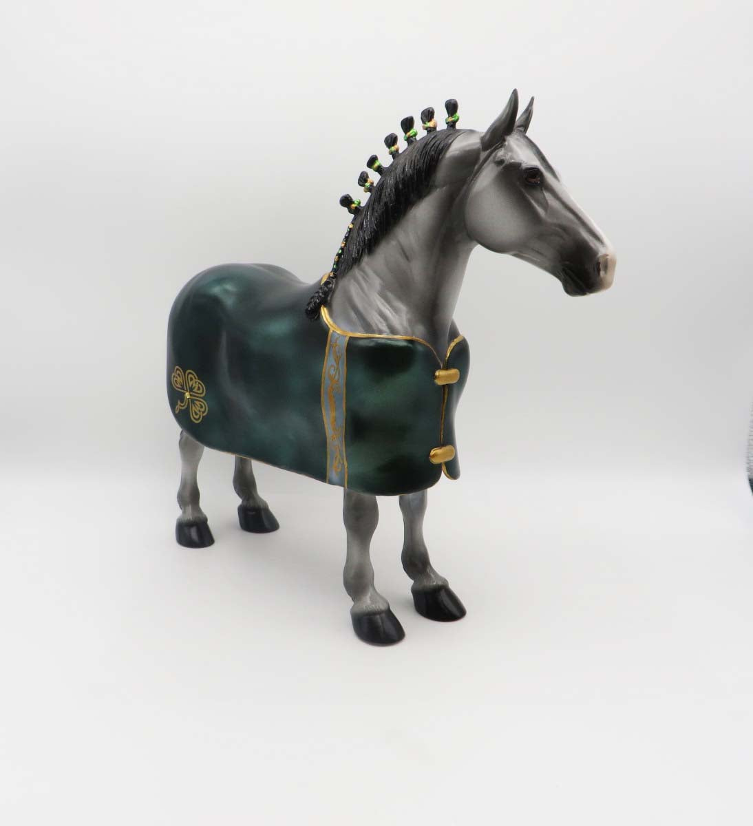 Reilly - OOAK - Customized St Patrick&#39;s Day Blanketed Grey Standing Drafter - By Dawn Quick 3/17/23