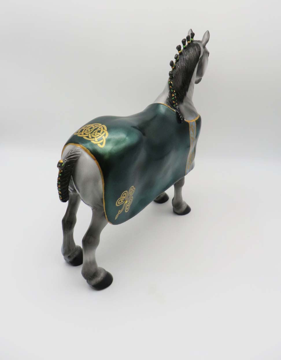 Reilly - OOAK - Customized St Patrick&#39;s Day Blanketed Grey Standing Drafter - By Dawn Quick 3/17/23