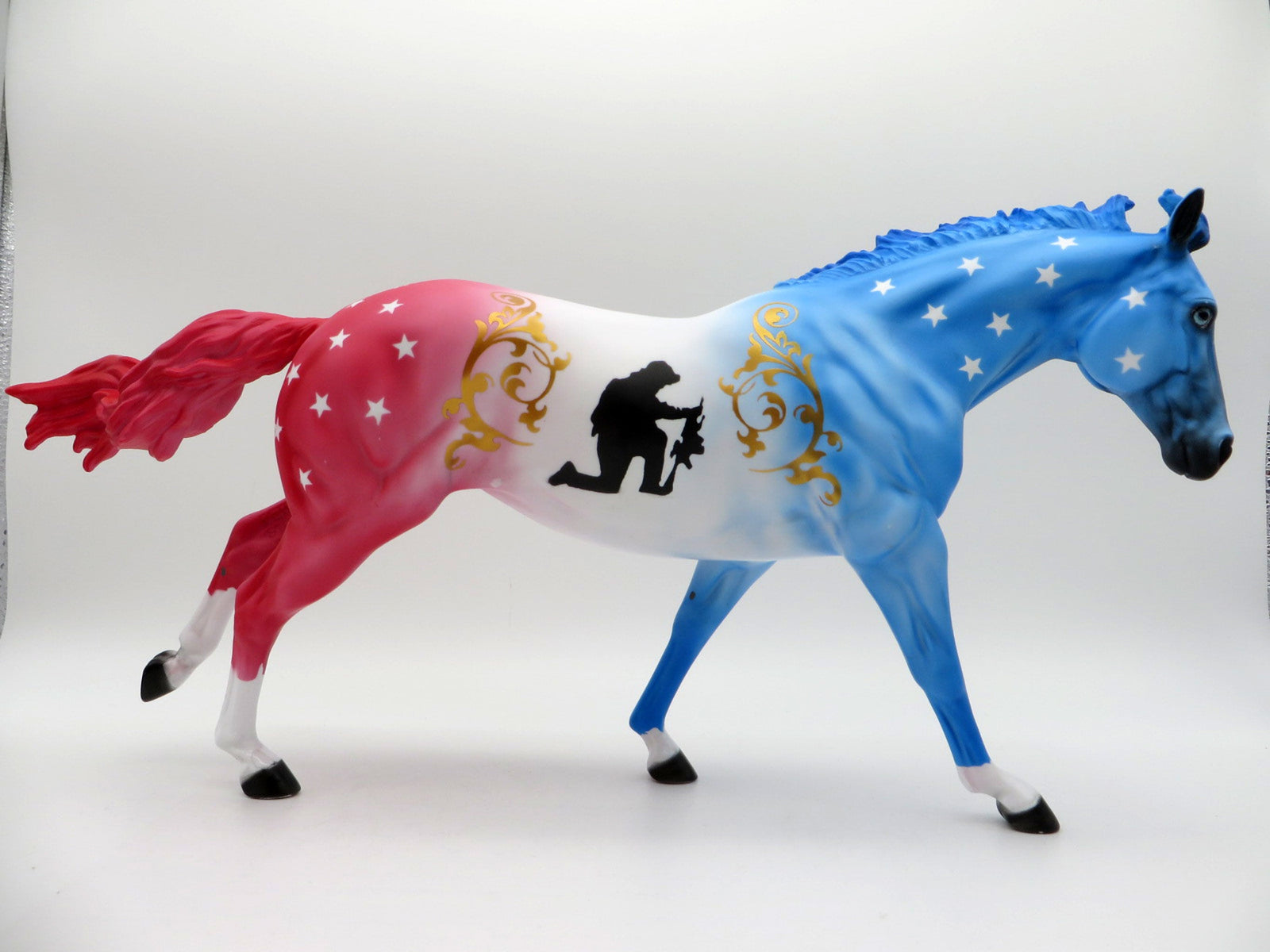 Respect-OOAK Running Stock Horse Deco Painted By Dawn Quick  6/7/21